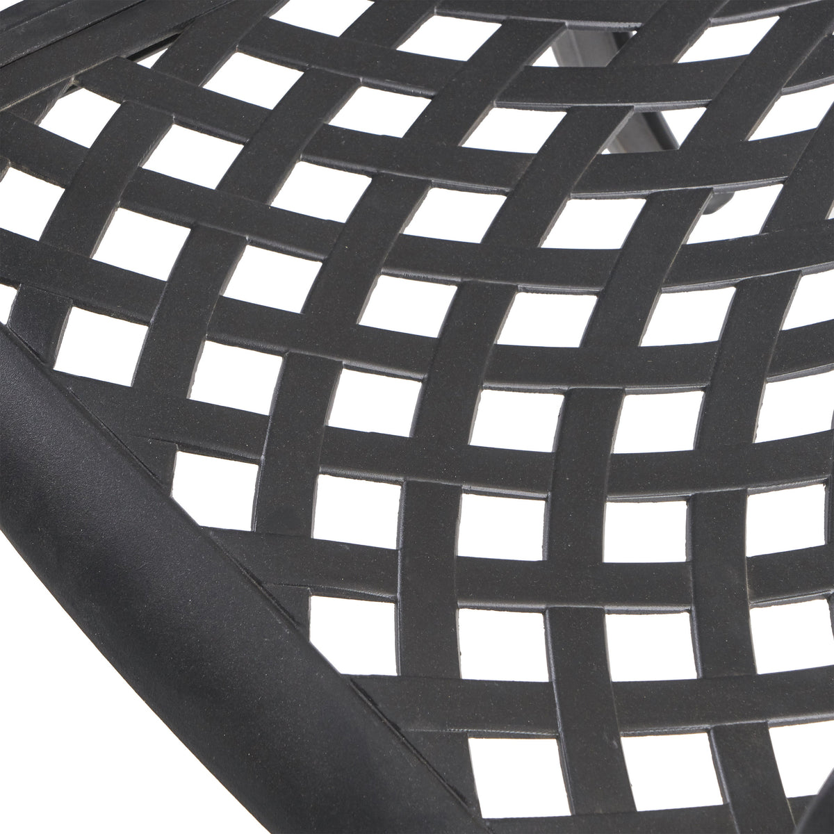 Cast Aluminum Outdoor Dining Chairs Set of 2 Charcoal
