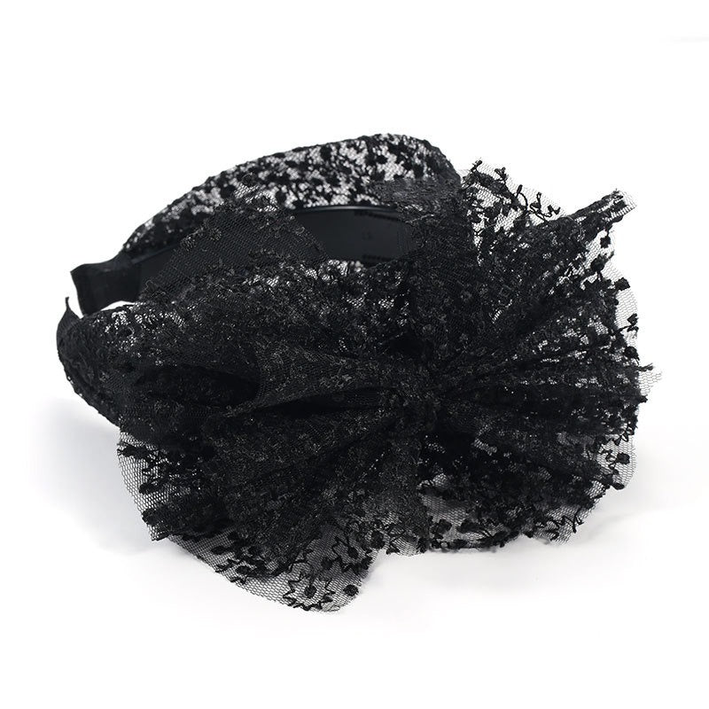 Oversized Floral Lace Bow Headband for Instant Style