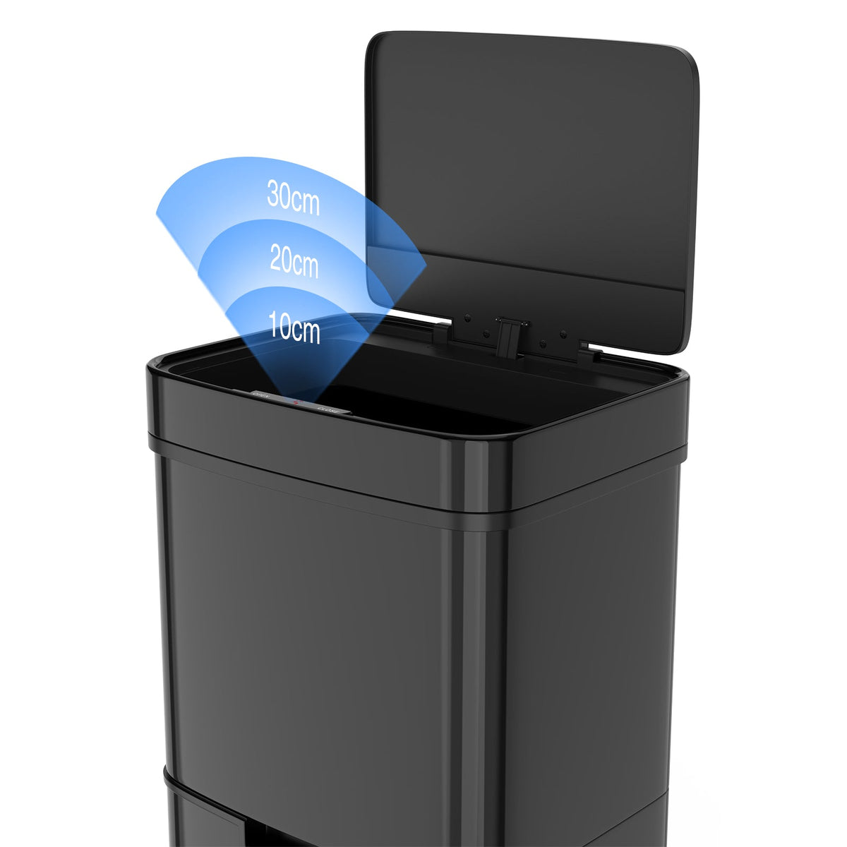 Hands-Free 62L Sensor Trash Can with Two Compartments