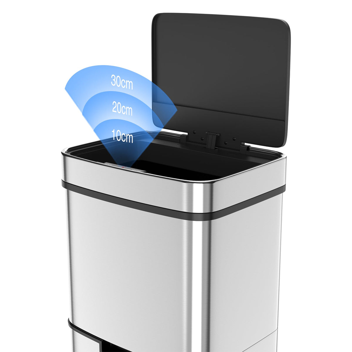 Kitchen Trash Can with Dual Compartments for Recycling