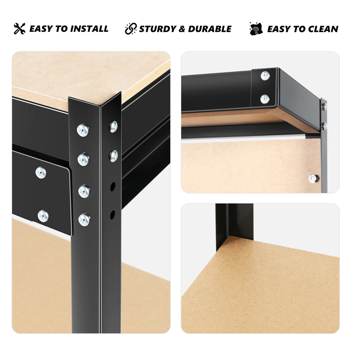 63-Inch Metal Workbench with Pegboard and Pull-Out Drawer