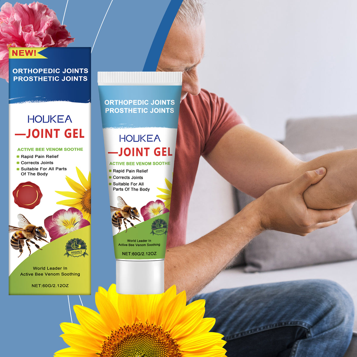 Bee Venom Joint Care Gel for Knee and Wrist Relief