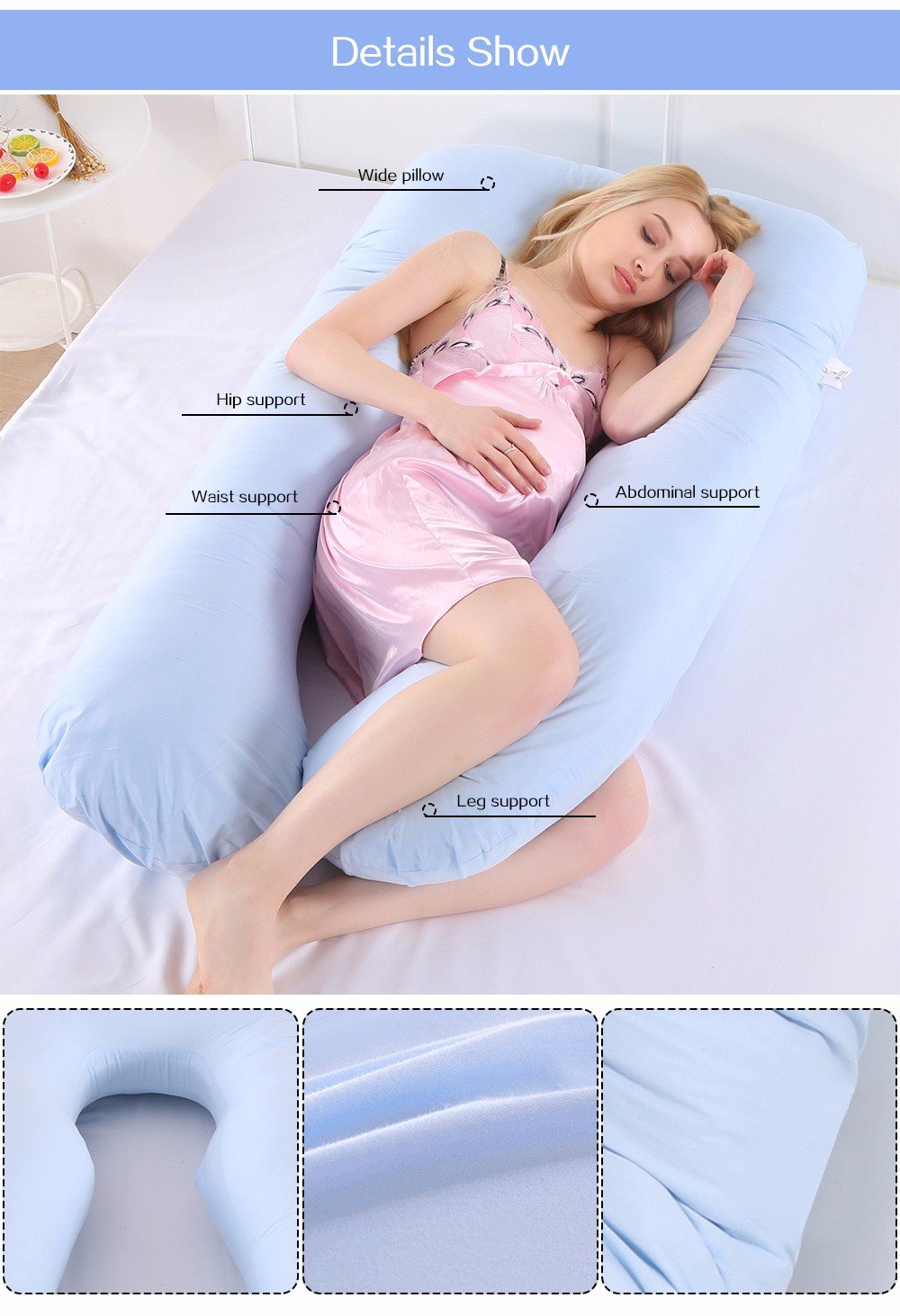 Pregnancy Pillow for Side Sleepers Full-Body Support