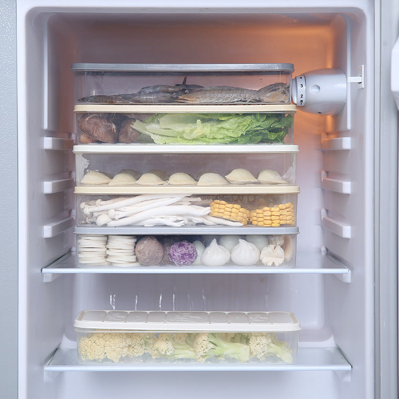 Clear Stackable Freezer Box for Dumplings and Vegetables
