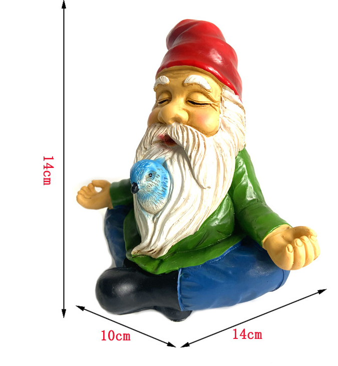 Meditating Garden Gnome Statue for Yard and Patio