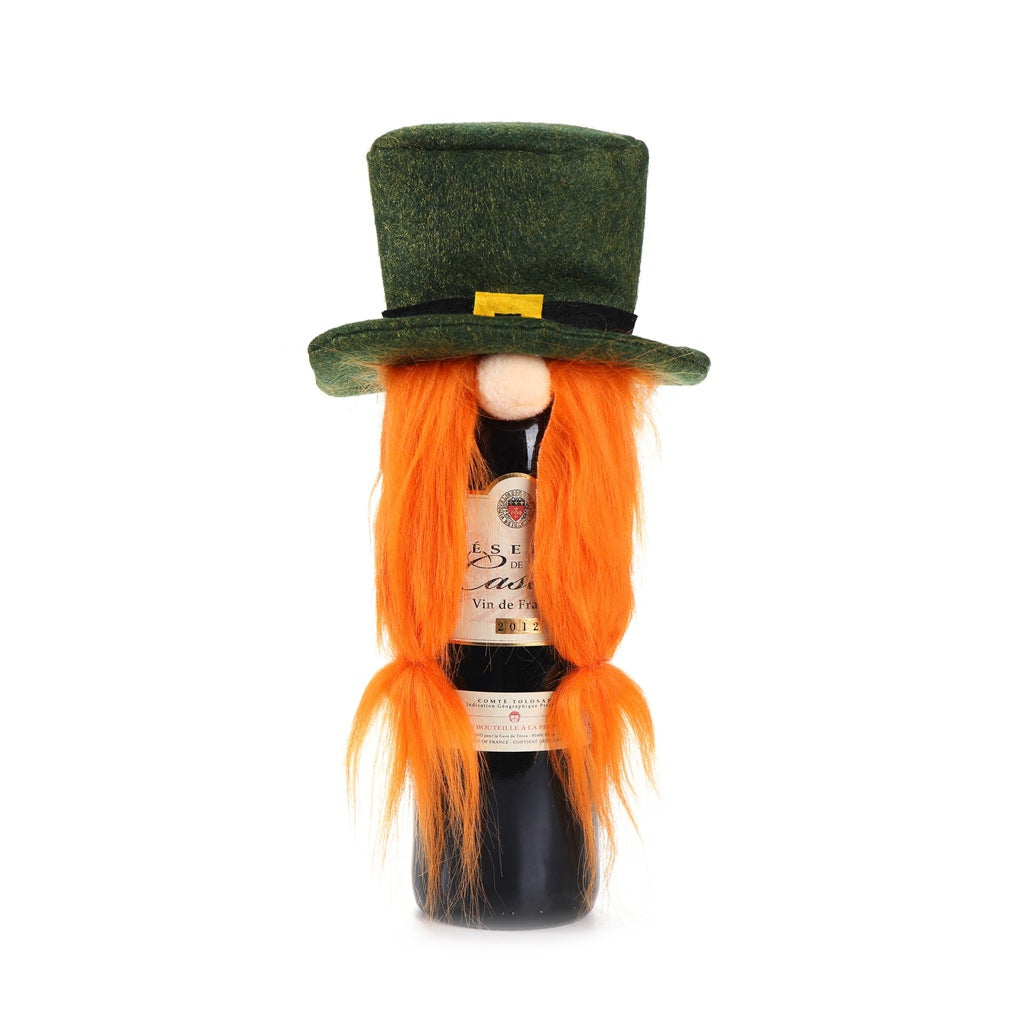 Christmas Wine Bottle Gnome Decoration Centerpiece