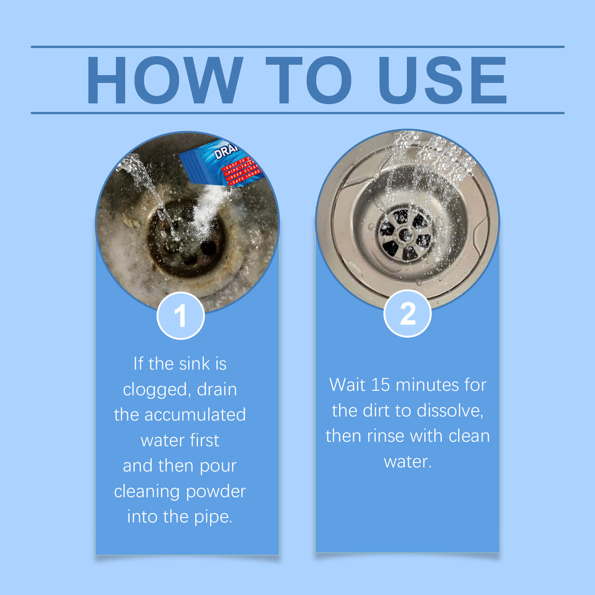 Drain Cleaning Powder for Quick Clog Relief at Home