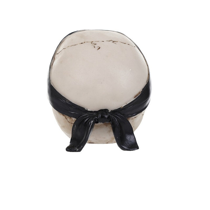 Black Skull Resin Ornament for Gothic Pirate Decor