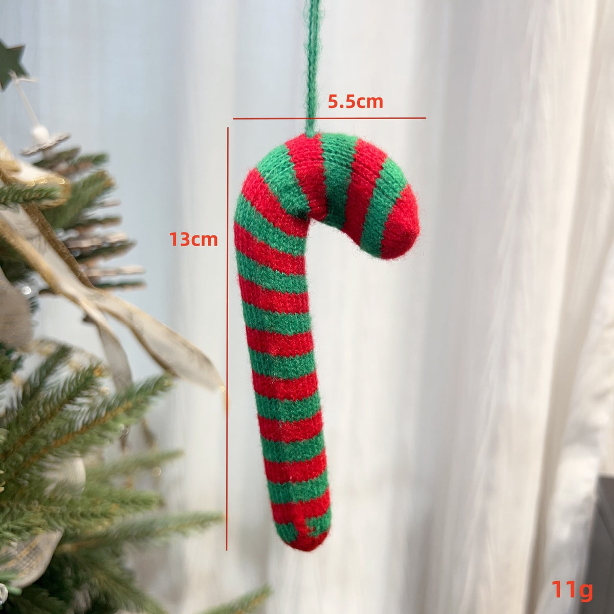 3D Knitted Candy Cane Christmas Tree Decor Ornaments