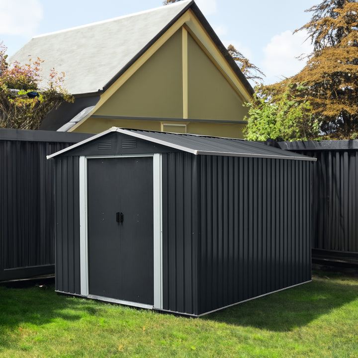 8x10 Outdoor Metal Storage Shed for Garden Tools and Mowers