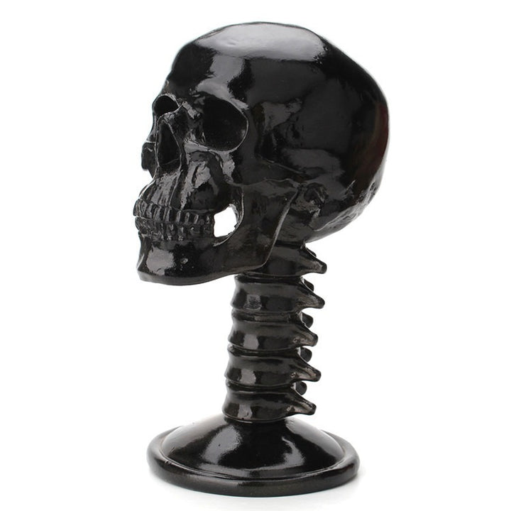 Black Glossy Gothic Skull Eyeglass Stand for Desk Decor