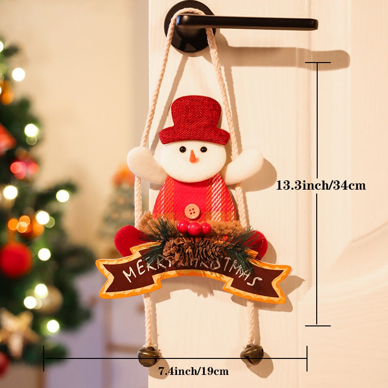 Christmas Door Hanger Santa Reindeer Holiday Display