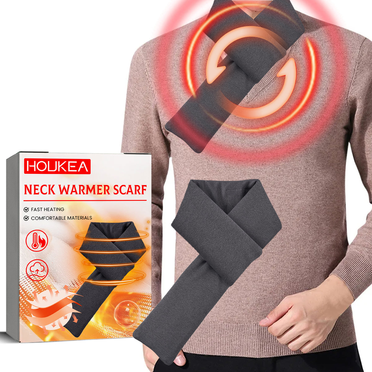 Heated Winter Scarf for Cozy Neck Warmth and Comfort