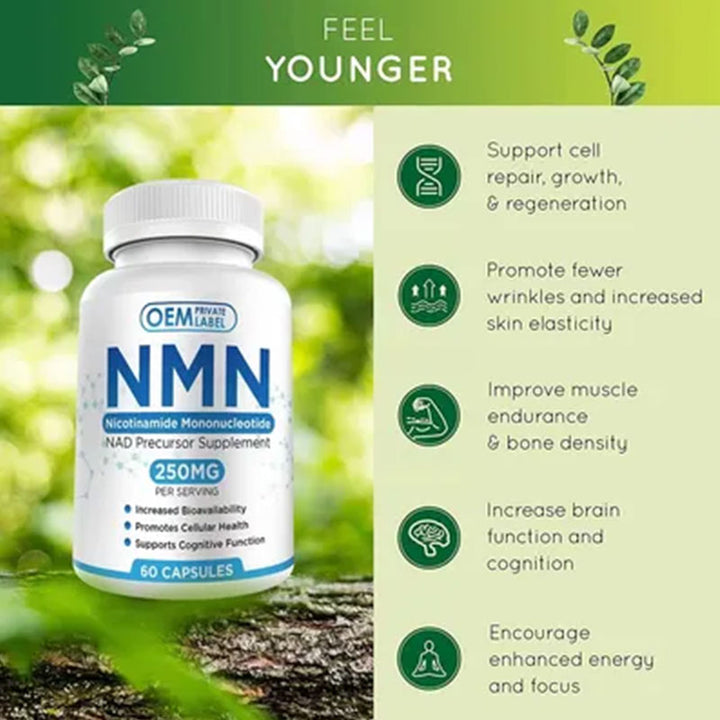 NMN Supplements 250mg — Cellular Repair & Anti‑Aging Capsules