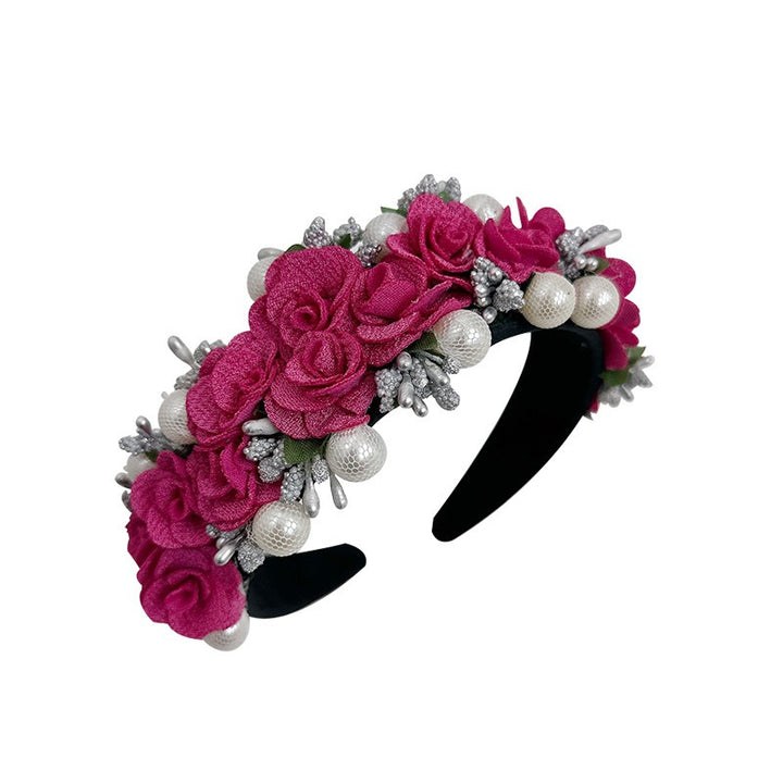 Baroque Pearl Flower Headband For Glamorous Style