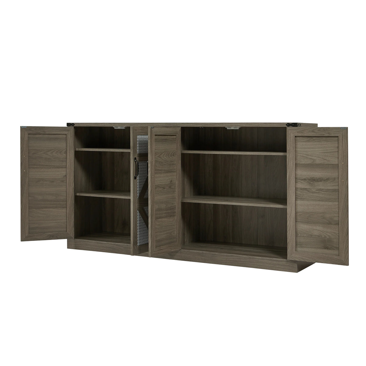 65-Inch Farmhouse Sideboard with Barn Doors and Storage