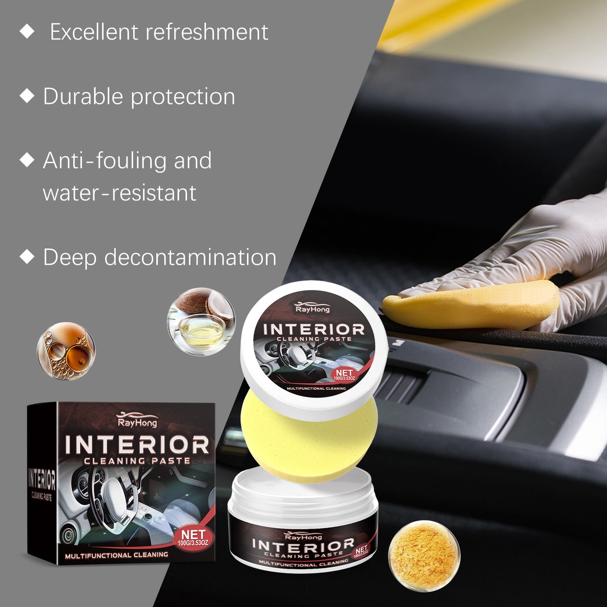Car Interior Cleaning Cream for Leather Seat Care