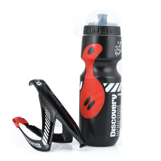 Bike Water Bottle with Cage, 650ml Secure Hold