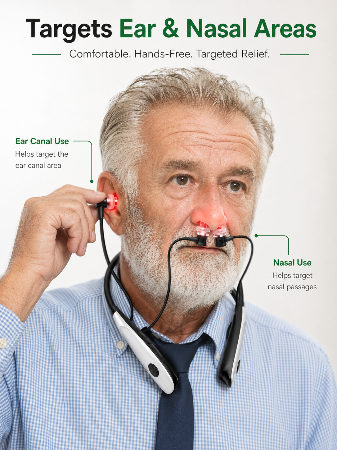 650nm Laser Therapy Device — Nasal & Ear Canal Relief