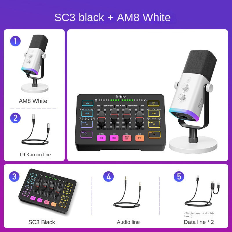 USB Streaming Mic Kit with Mixer and Voice Effects