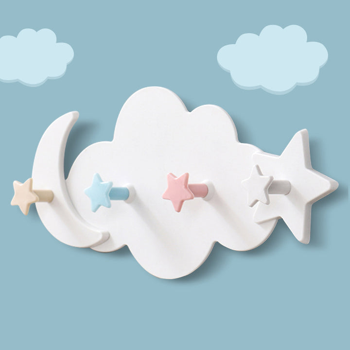 Cute Cloud Wall Hook for Coats, No-Drill Adhesive Mount
