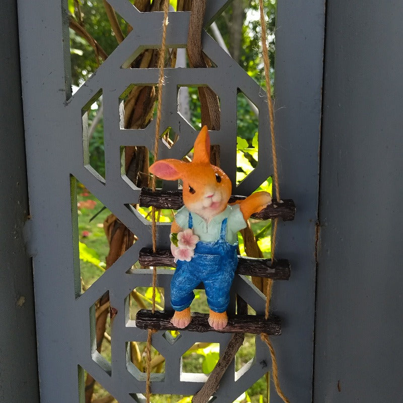 Hanging Rabbit Tree Ornament for Garden Trees & Fences