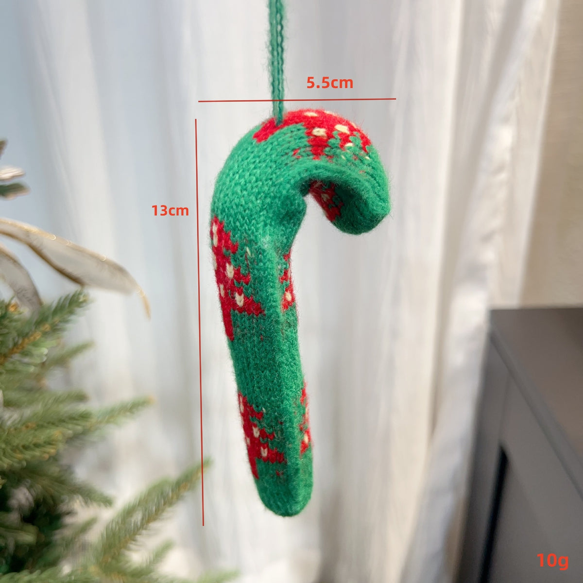 3D Knitted Candy Cane Christmas Tree Decor Ornaments