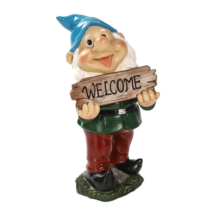 Garden Gnome Welcome Sign Decor for Outdoor Entrances