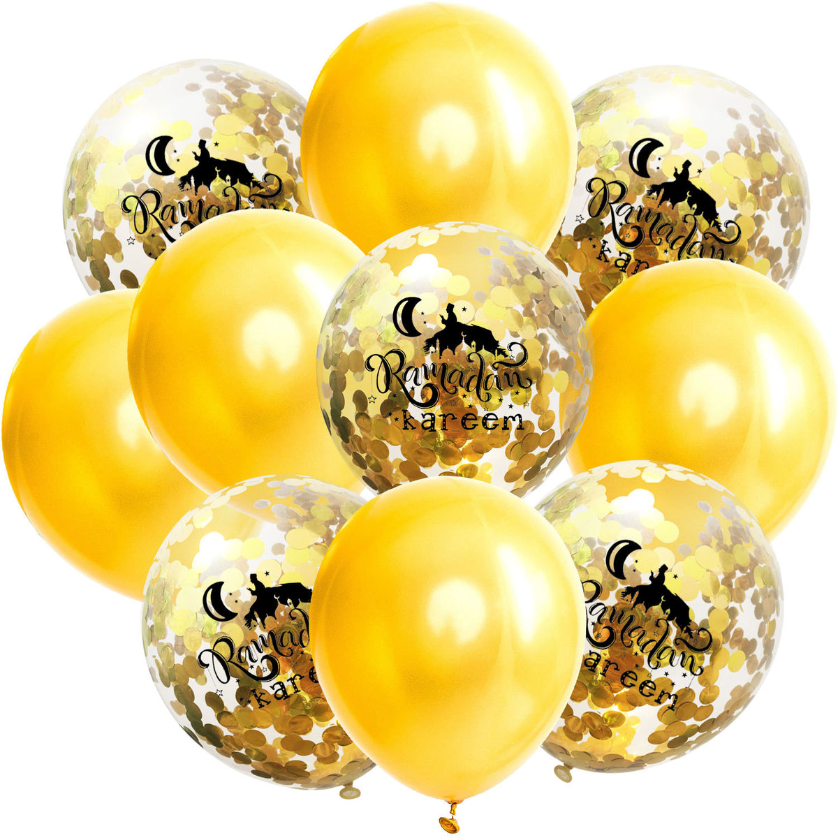 Ramadan Kareem Balloon Set With Confetti Sparkle Decor