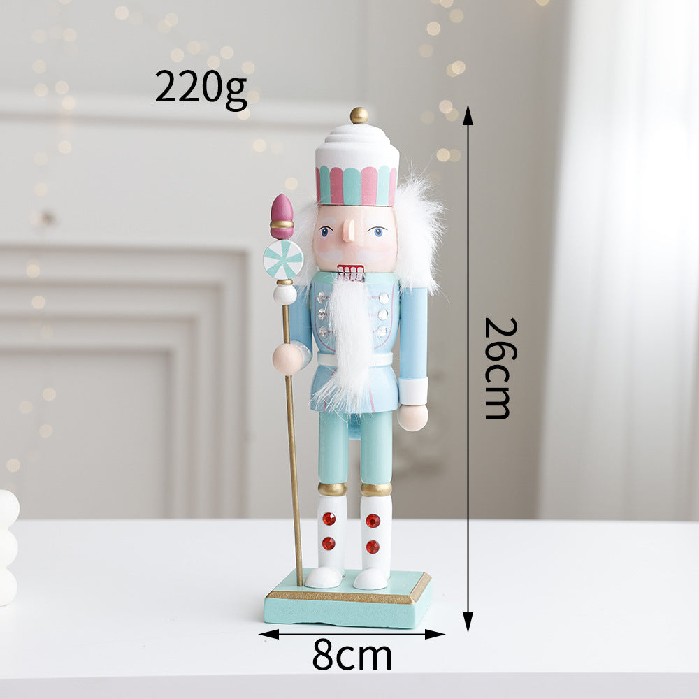 Wooden Nutcracker Ornament for Pastel Christmas Decor