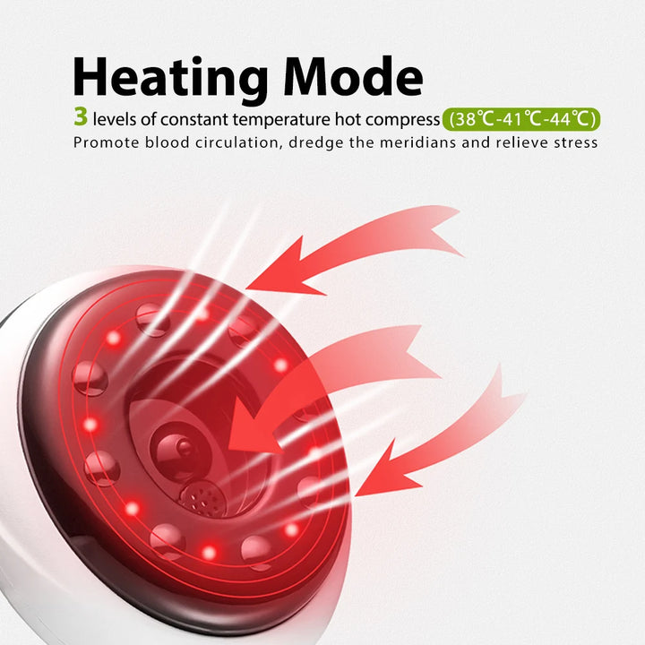 Gua Sha Cupping Therapy Device — Red Light & Heat, LCD