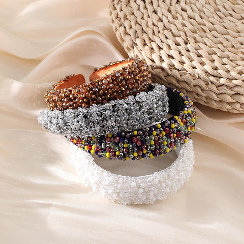 Beaded Crystal Headband for Glamorous Occasion Style