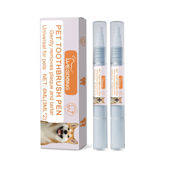 Pet Toothbrush Pen for Fresh Breath & Plaque Care