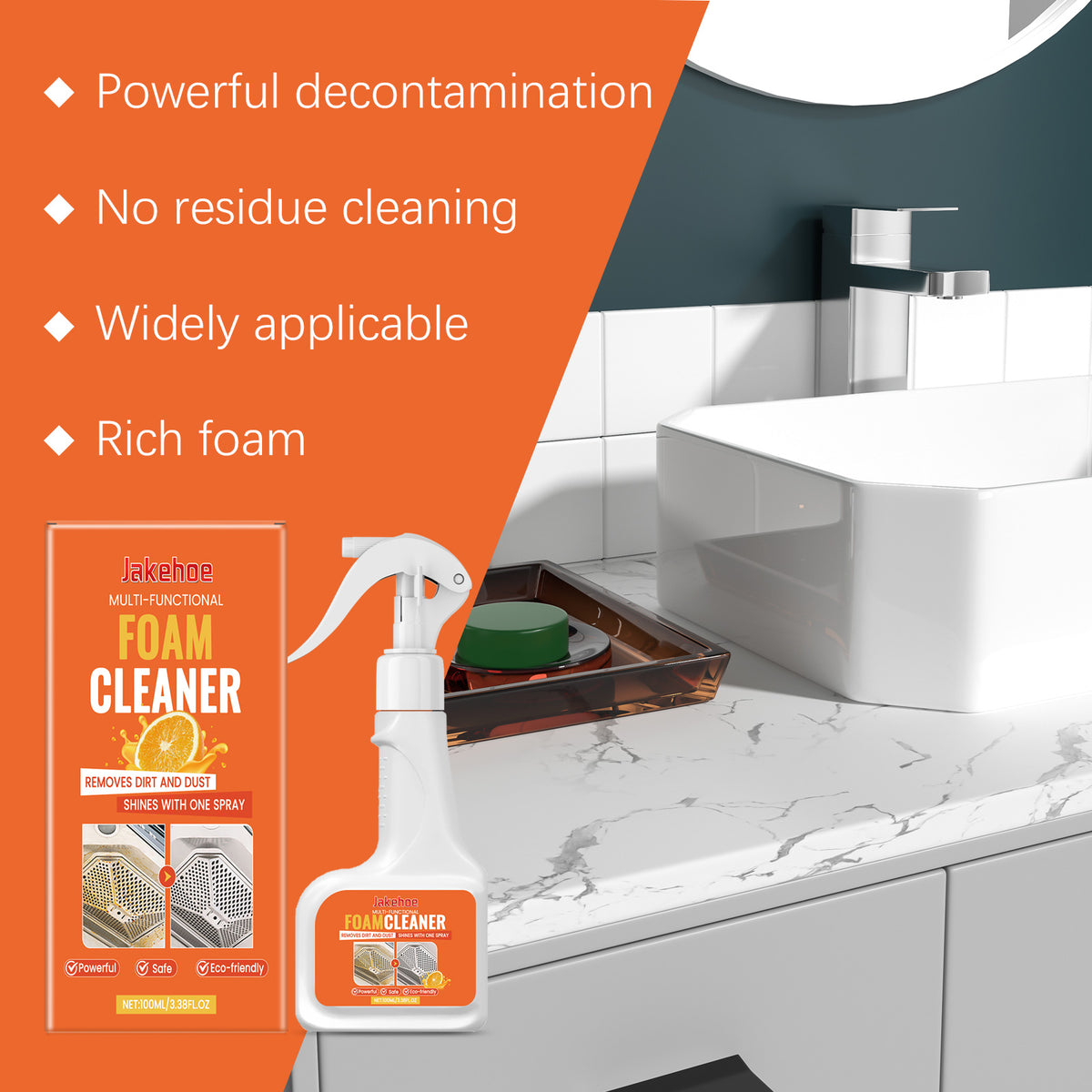 Multi-Purpose Foam Cleaner for Grease-Free Surface Shine