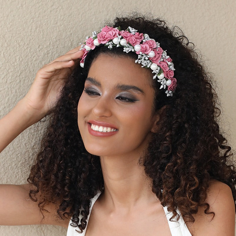 Baroque Pearl Flower Headband For Glamorous Style