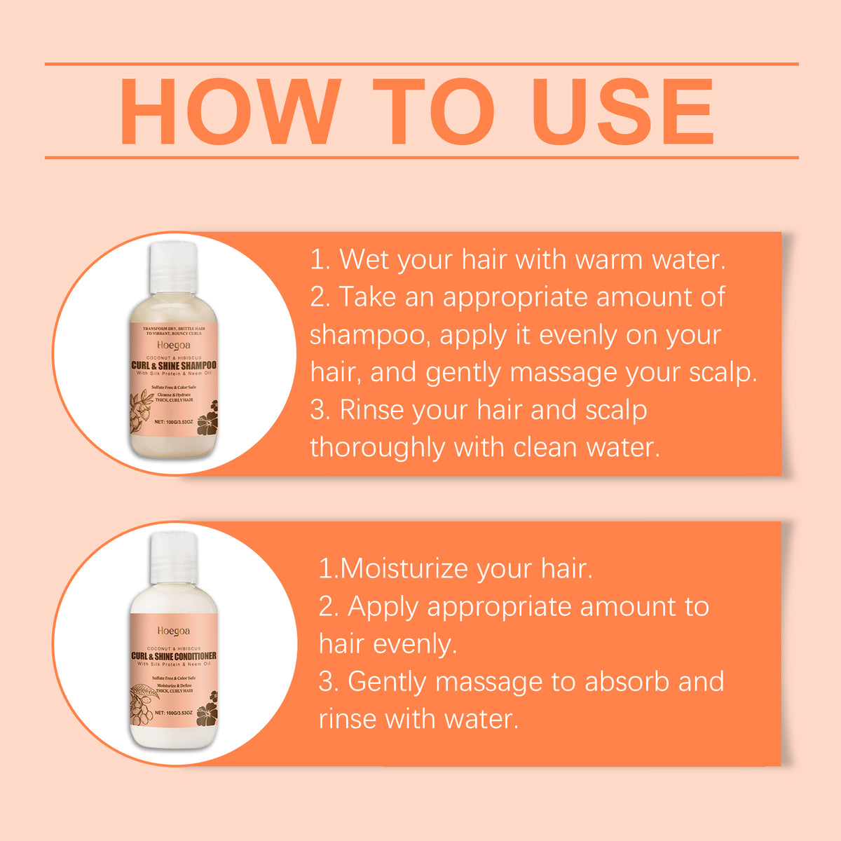Coconut Curl Care Shampoo Set for Smooth, Shiny Hair