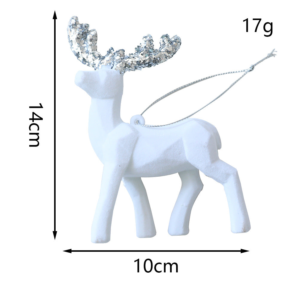 Sparkling Plush Reindeer Christmas Tree Ornament Decor