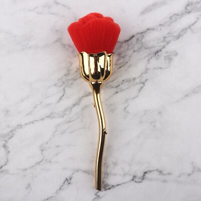 Rose Nail Dust Brush Set — Soft, Fluffy Flower-Shaped Bristles