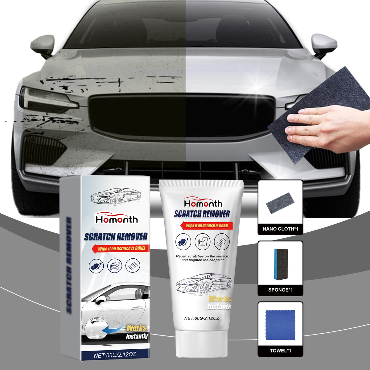 Car Scratch Repair Kit for Minor Paint Scuffs and Marks