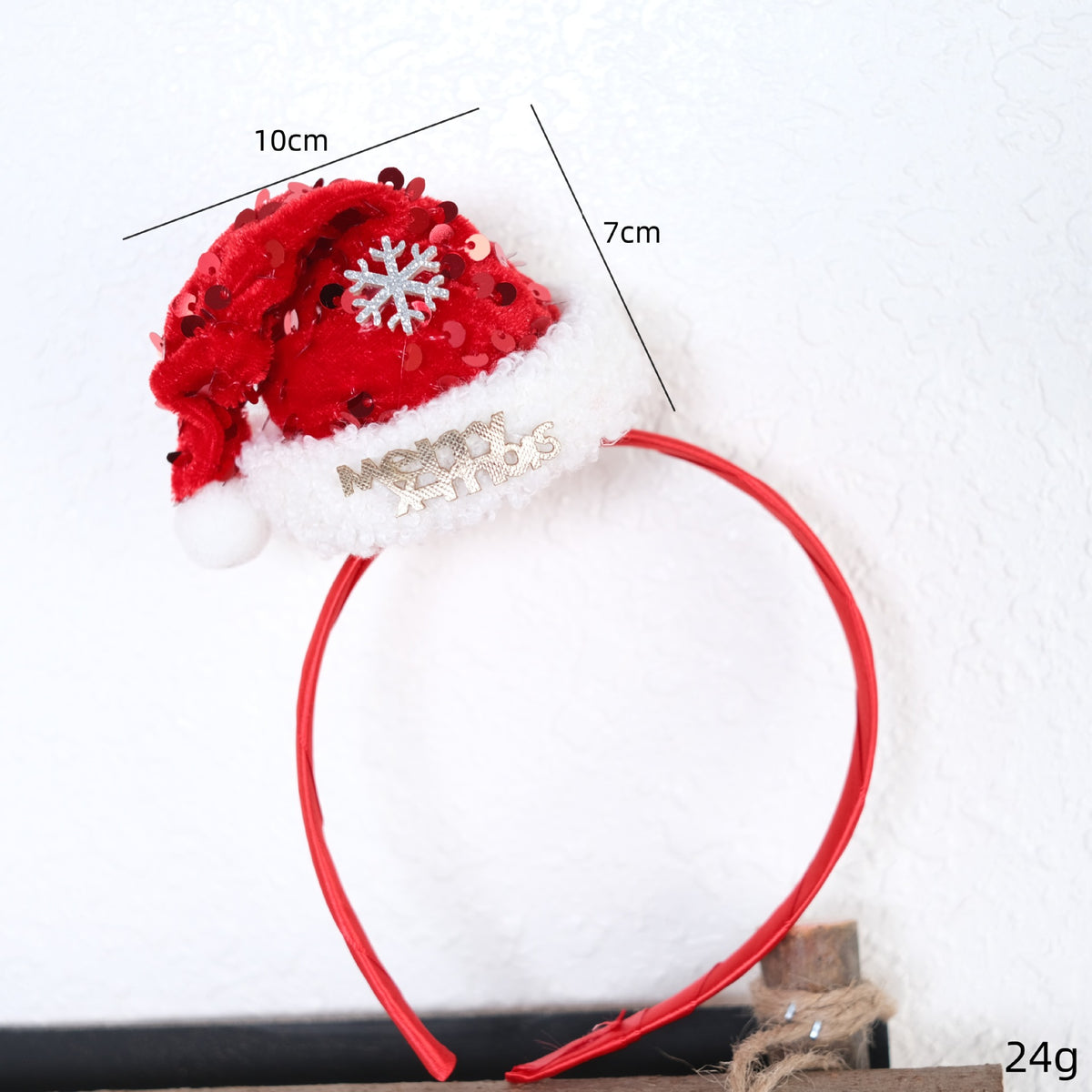 Christmas Sequin Bow Headband | Festive Photo Prop