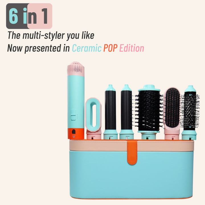 Multi Styler Hair Dryer with Curling Barrels, 6-in-1