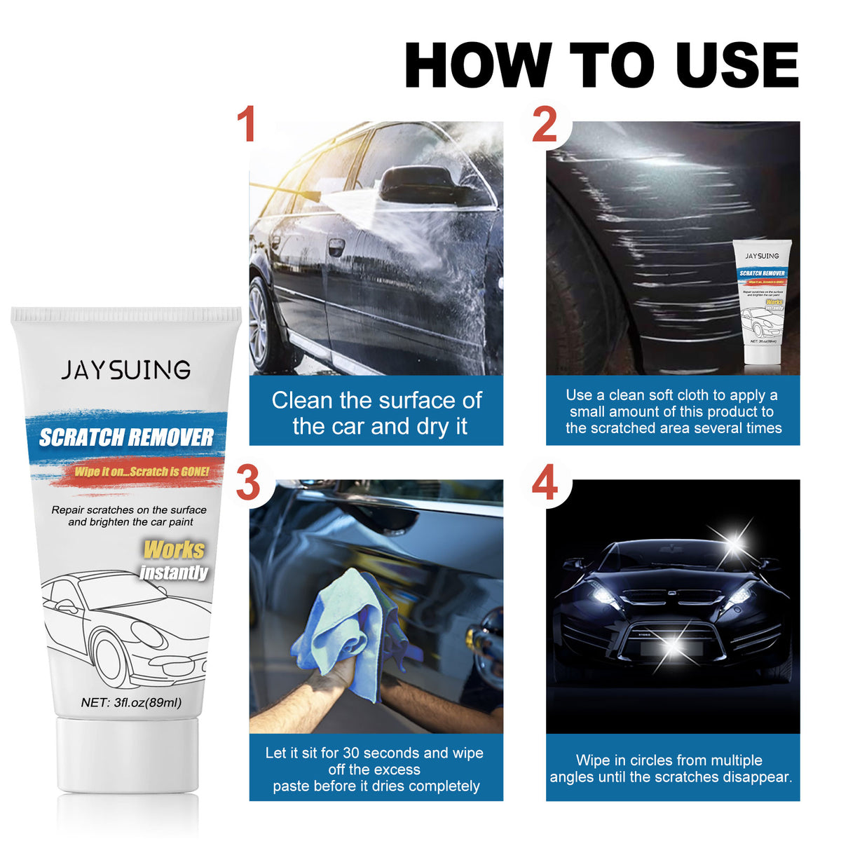 Car Scratch Repair Cream for Minor Paint Marks at Home