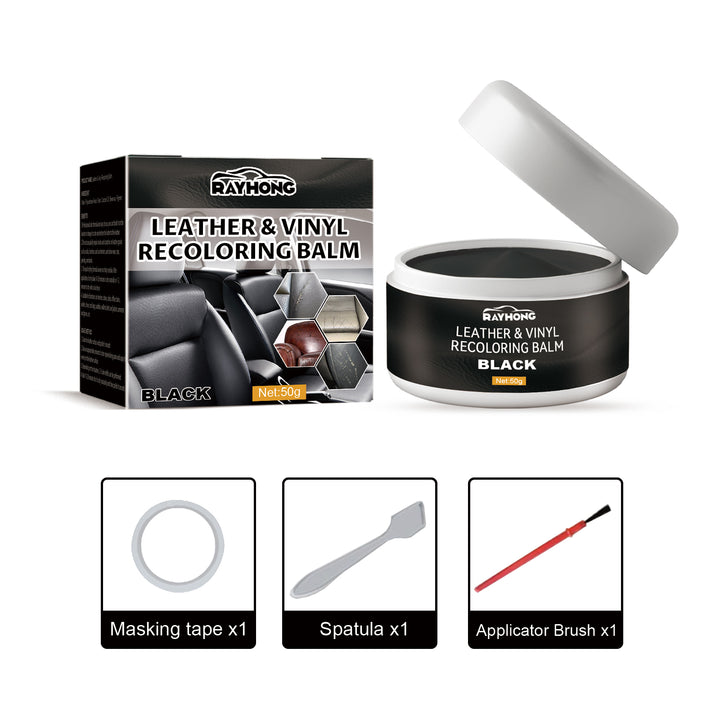 Leather Recoloring Balm for Faded Black Surfaces