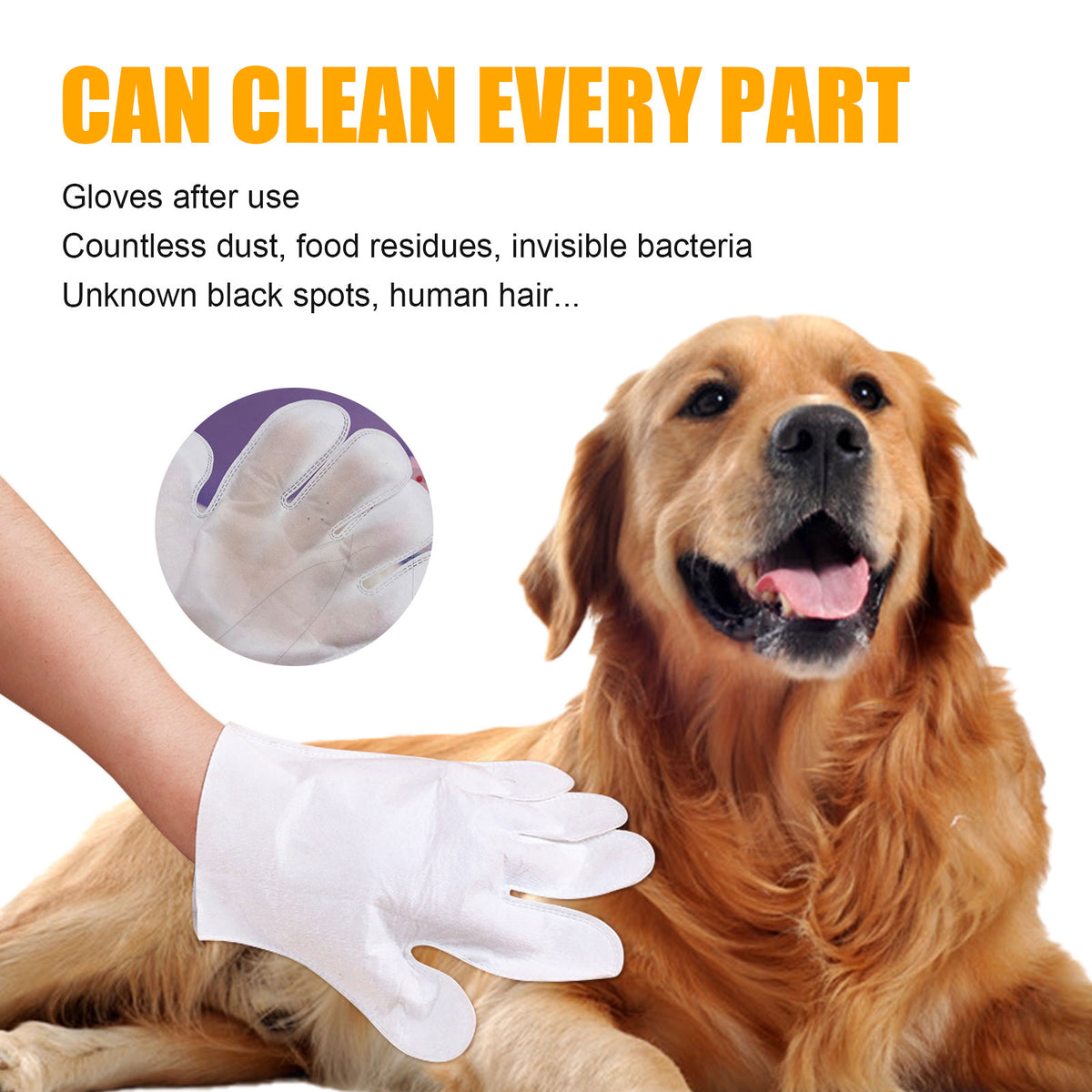 Pet Cleaning Gloves for No-Bath Gentle Cat Grooming