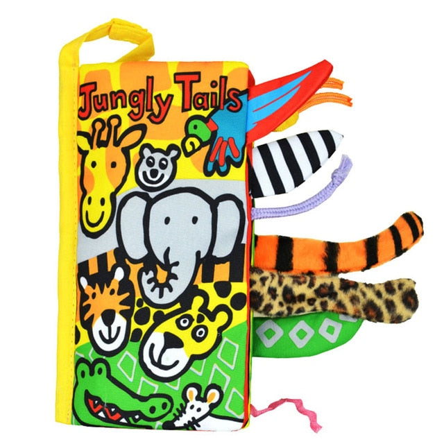 Soft Baby Sensory Fabric Book With Tactile Animal Tails