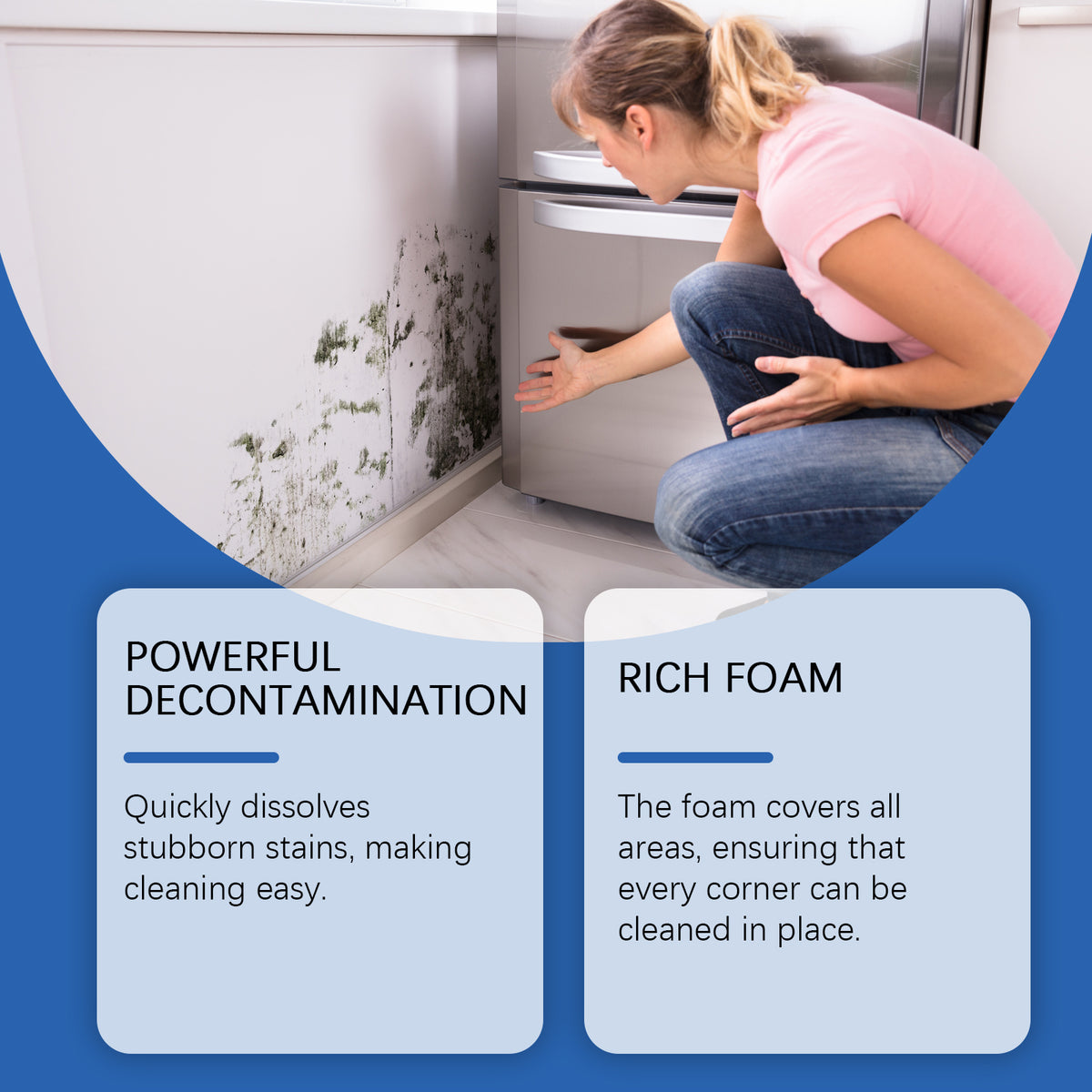 Stain Removal Foam Cleaner for Moldy Bathroom Tiles