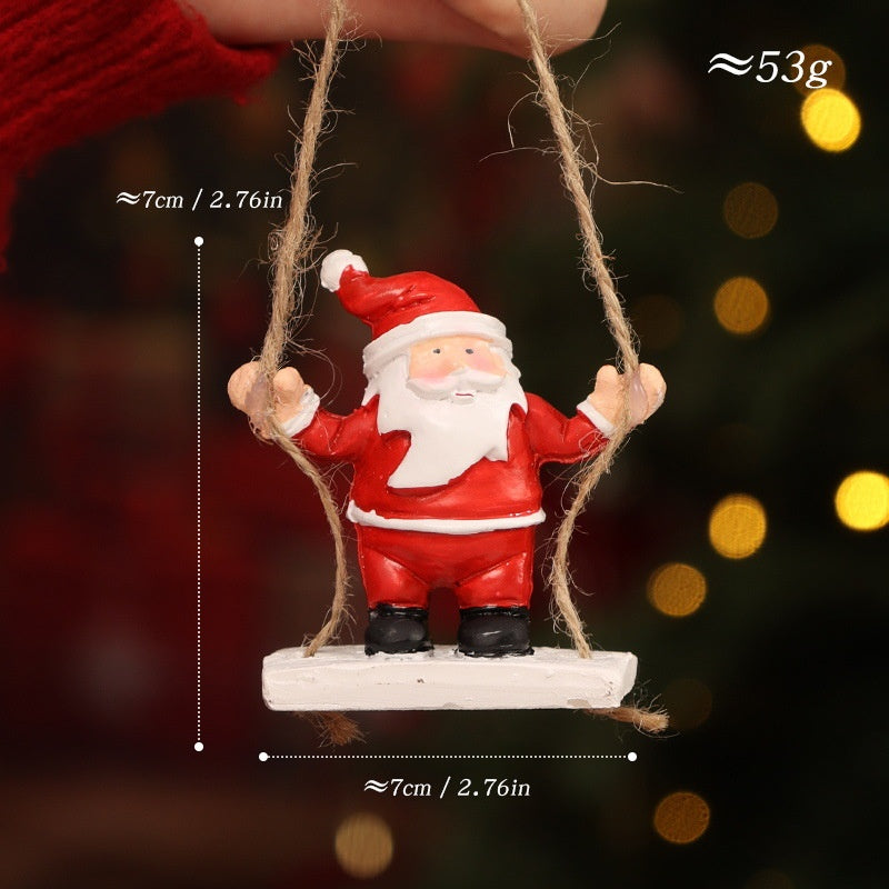 Christmas Swing Ornaments Santa Snowman Reindeer