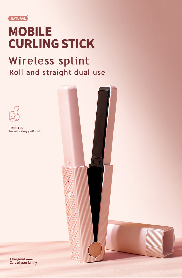 Portable Hair Straightener & Curler for Quick Styling