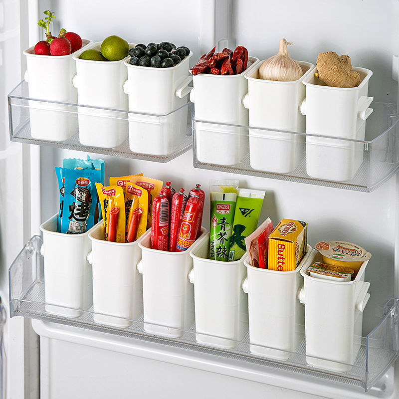 Fridge Door Storage Bins for Organized Kitchen Shelves
