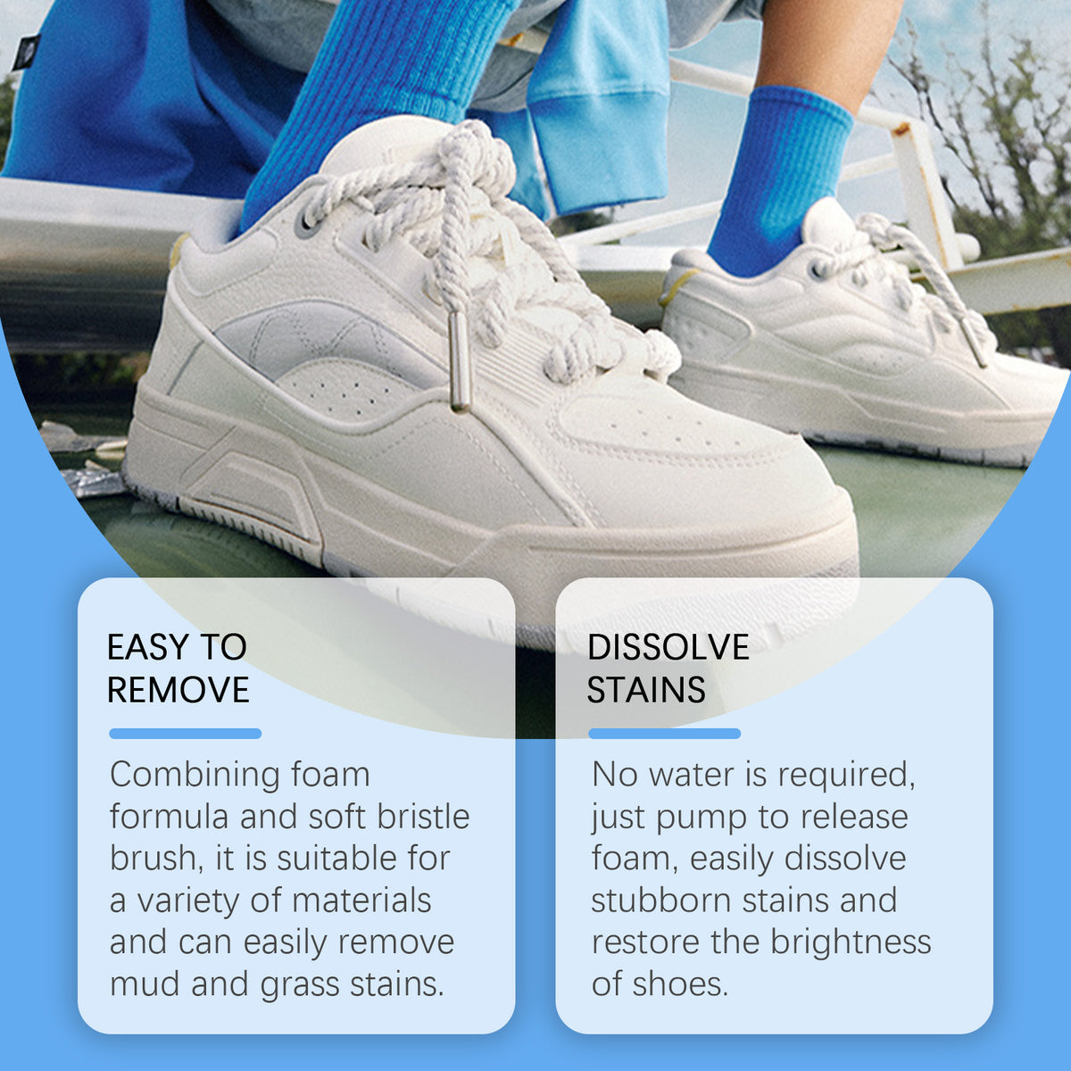Sneaker Cleaner Foam — Restore White Shoes, No Water